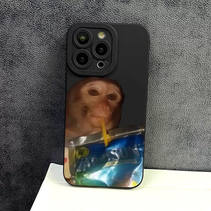 Чехол для iPhone 11–17 (включая Pro/Pro Max), принт обезьяны S677, тонкий защитный чехол