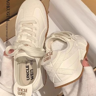 Vintage Forrest Gump Training Shoes Women's 2025 New Summer Soft Sole Casual Sports Shoes Flat All-match White Shoes