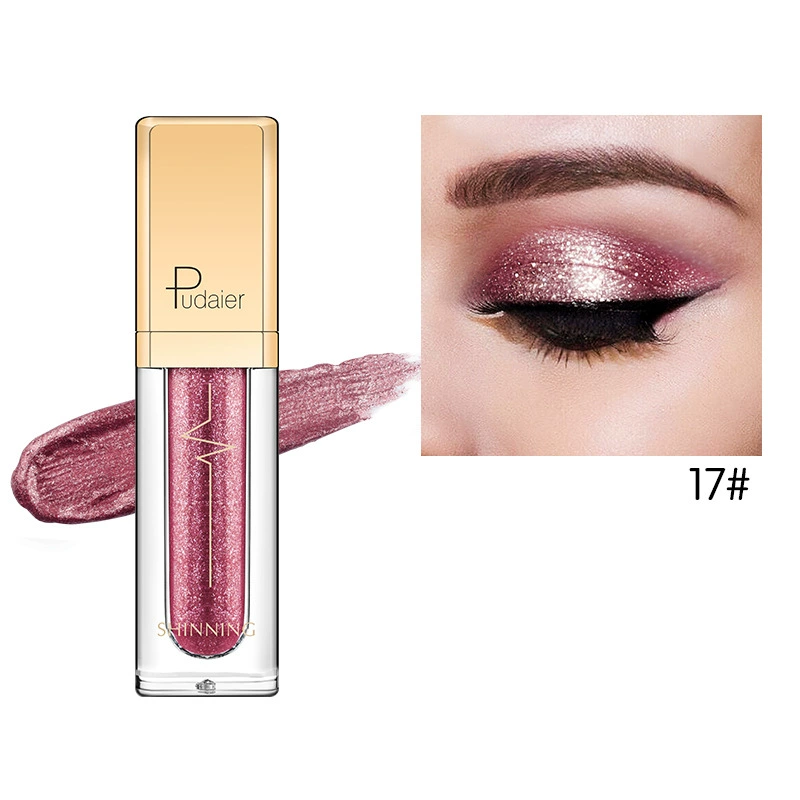 Палетка теней для век Pudaier 18-цвет Diamond Shine Liquid Glitter Powder - жемчужный блеск монохромная палитра