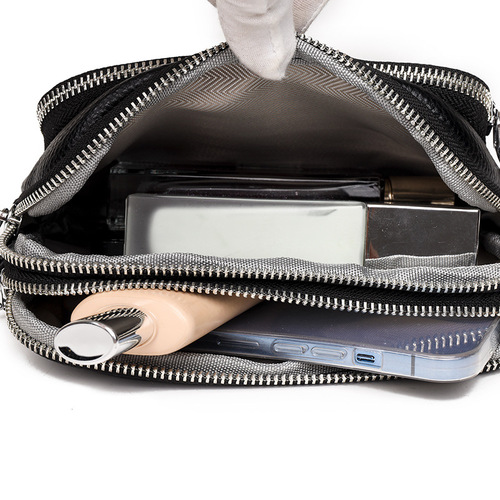 Cross-border genuine leather women's bags wholesale  new trendy fashion multi-layer single shoulder crossbody bag first layer cowhide small square bag