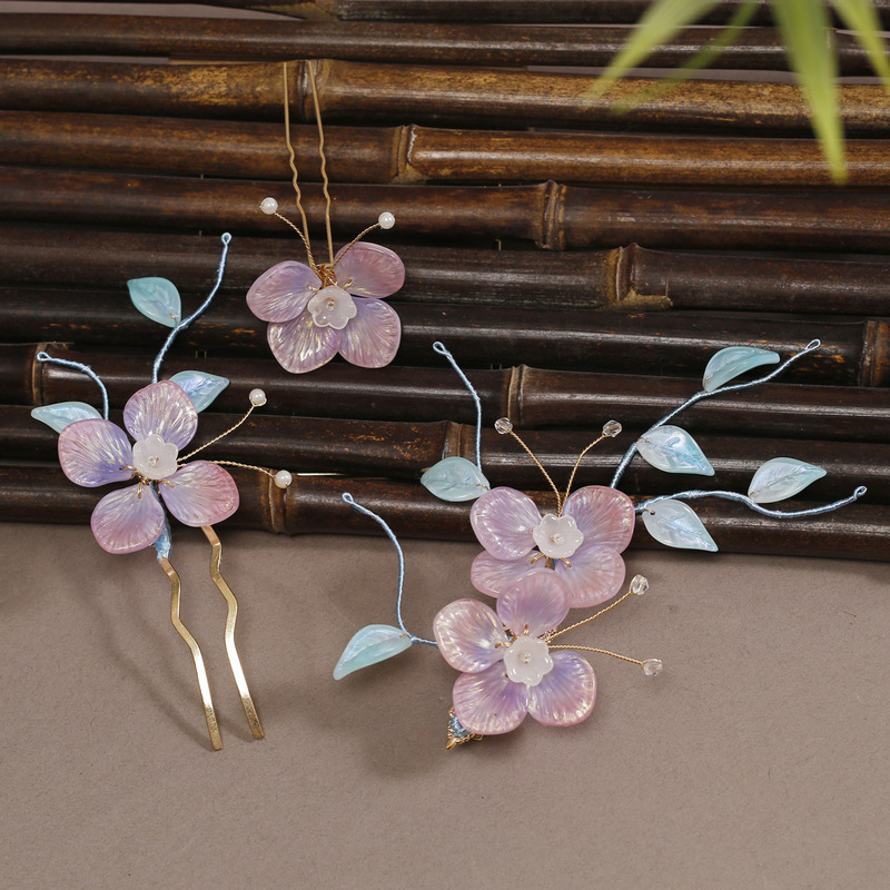 New Variety of Hairpin Combinations for Kidsren and Adults, Beautiful Retro Chinese Style, Fashionable and Exquisite Ancient Costume Flowers