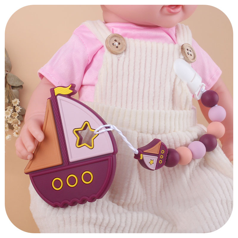 Bebé colorido de silicona vela juguete mordedor bebé Cadena de chupete de silicona AliExpress Venta caliente teether traje