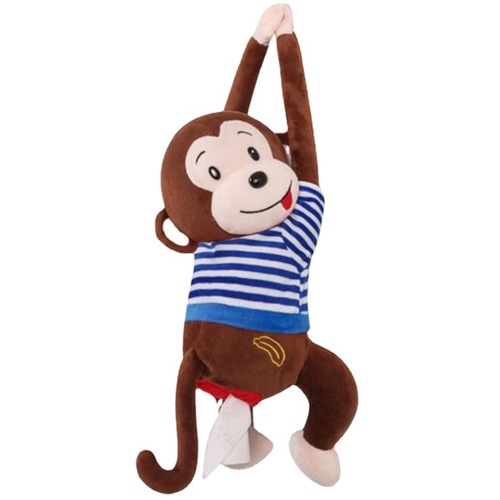 Car-mounted Pipi Monkey Paper Towel Box Cartoon Cute Creative Monkey Napkin Holder for Car Interior Wall-mounted Napkin Dispenser