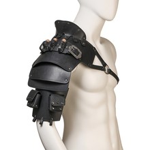 新款中世纪多层皮革单肩维京文艺复兴cosplay皮甲肩甲装道具坎肩