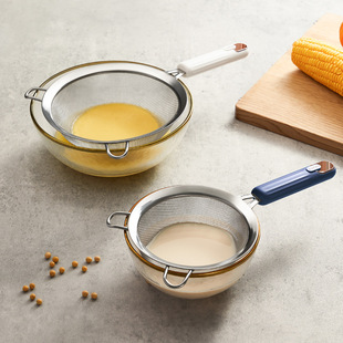 【Bean] kitchen tool manual flour sieve household sieve stainless steel filter screen baking hand-held filter
