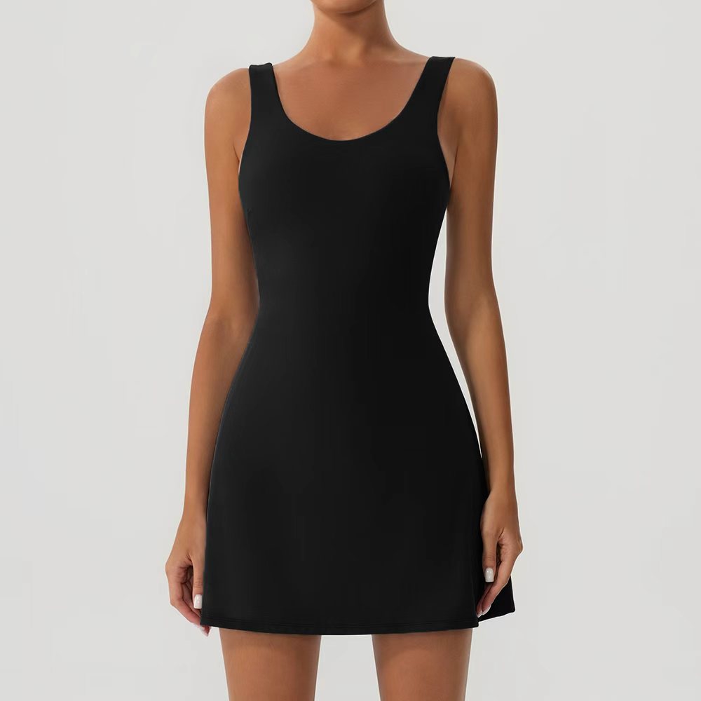 Verano nuevo vestido de tenis deportivo de mujer vestido corto de golf con pantalones de seguridad vestido de camisole vestido deportivo al aire libre