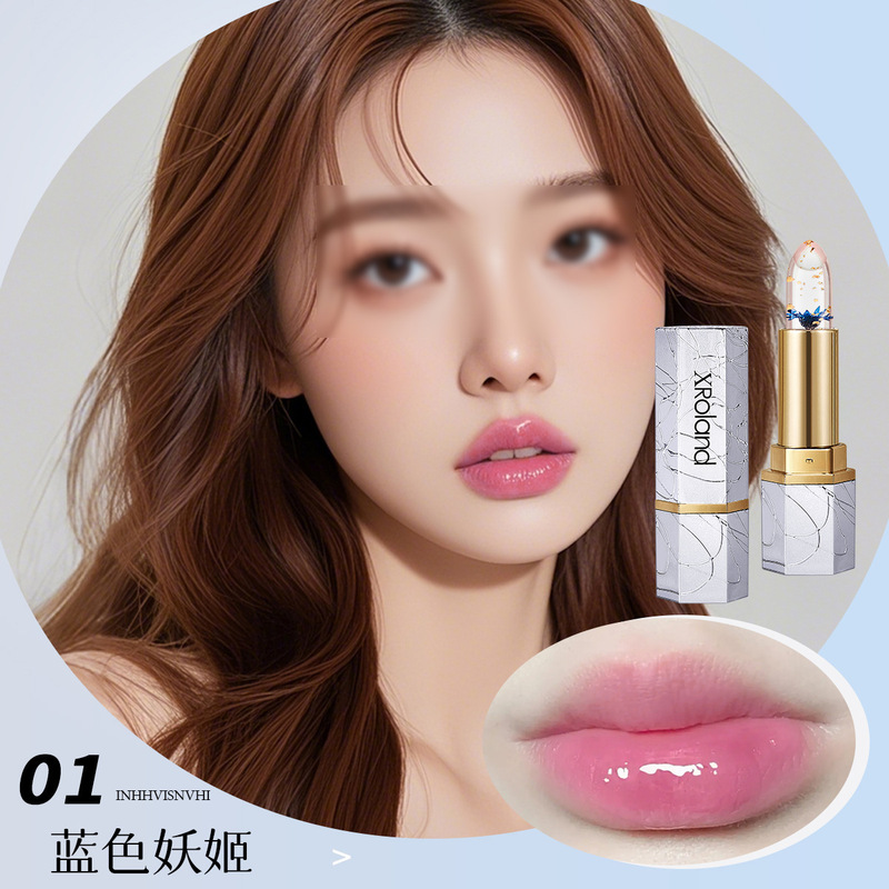 XRoland 薔薇の花びらゼリー変色口紅温度変色口紅女性のための手頃な価格の卸売 L038|undefined