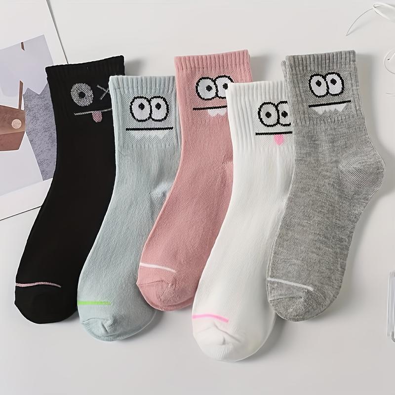 T8373 Dropshipping Aliexpress Amazon Cross-Border New Double Fun Face Pattern Socks Casual