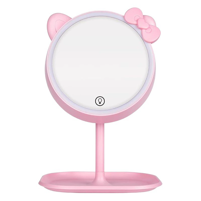 Интернет-знаменитости многофункциональное зеркало для макияжа с регулируемой яркостью светодиодное хранилище для сенсорного рабочего стола для макияжа портативное перезаряжаемое настольное зеркало