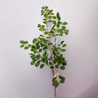 北欧仿真小支2叉红继木叶植物墙工程叶材家居装饰绿植吊钟树枝