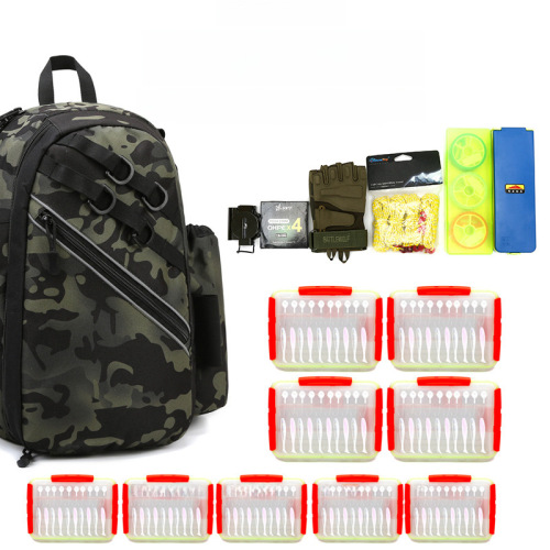 Lure fishing bag, backpack, shoulder bag, crossbody bag, rod holder, multi-functional waist bag, large-capacity rod bag, integrated hiking bag