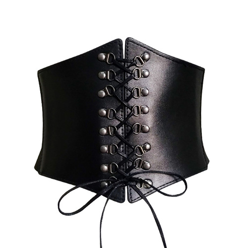 European and American pu leather dance dress fashion belt girdle women's waist Chain sashes fashion elastic belt rivet punk style