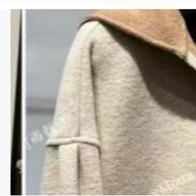 羊毛混纺连帽短大衣