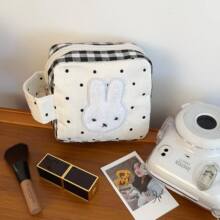 可爱波点小兔子拍立得收纳包韩版ins小方包相机包便携手提收纳袋