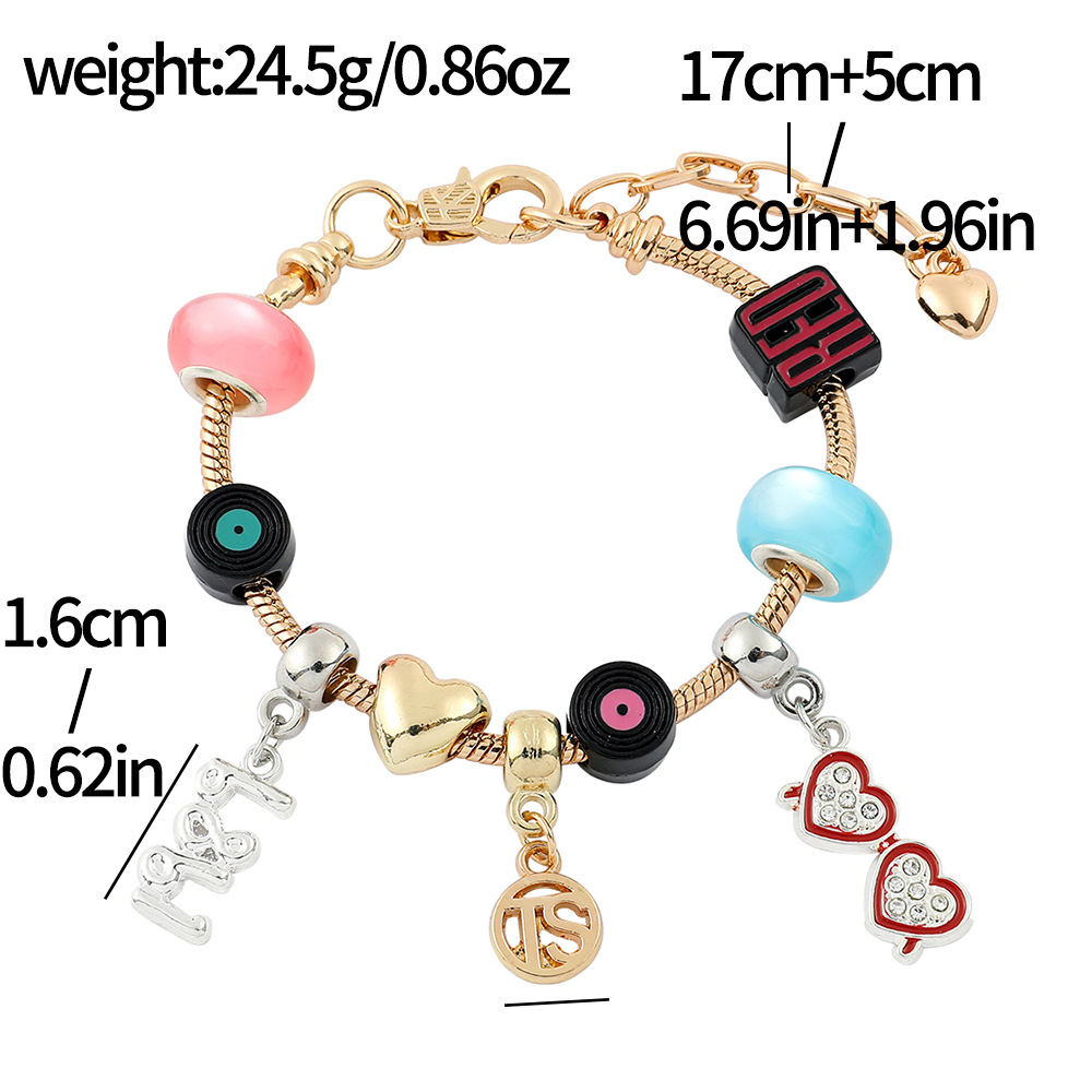 Casual Cute Cartoon Character Letter Heart Shape Alloy Snake Chain Chain & Link Bracelets Wholesale display picture 6