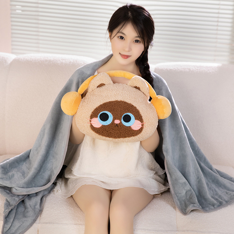 Oficina siesta almohada edredón de doble uso sofá manta aire acondicionado edredón de verano cojín de coche 2 en 1