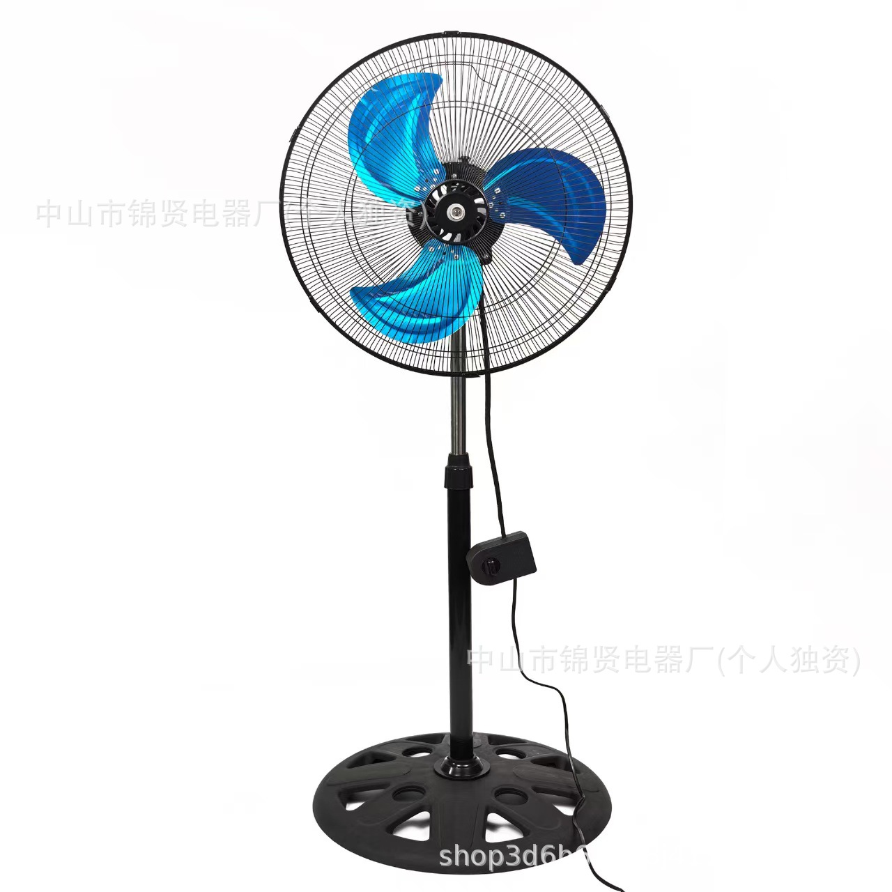 Ventilador eléctrico, ventilador de pie, oscilante, transfronterizo, ventilador de pie con aspas de malla de plástico de 18 pulgadas, vertical, alta potencia de viento, ventilador eléctrico industrial.