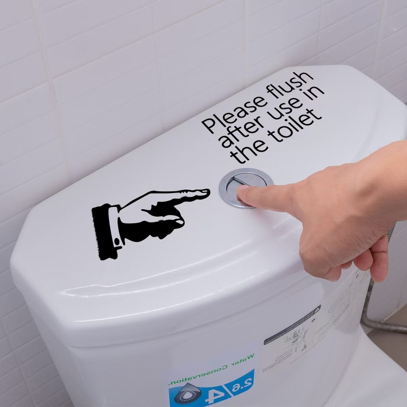 卸売クロスボーダー英語おねじりボタントイレステッカー浴室トイレ装飾ステッカー自己粘着|undefined
