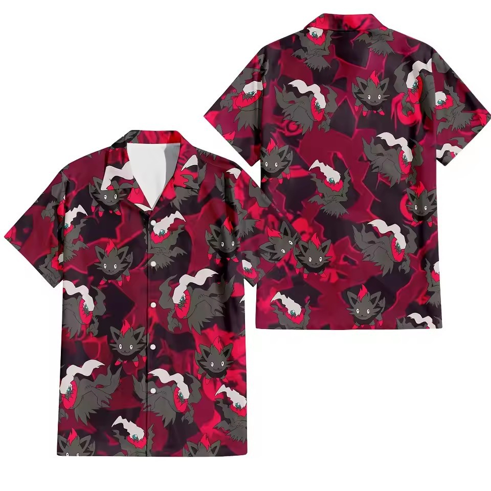 Europa y América venta caliente transfronteriza hombres vacaciones de verano hawaiano camisa de botones de manga corta dibujos animados color de contraste animal impresión 3D