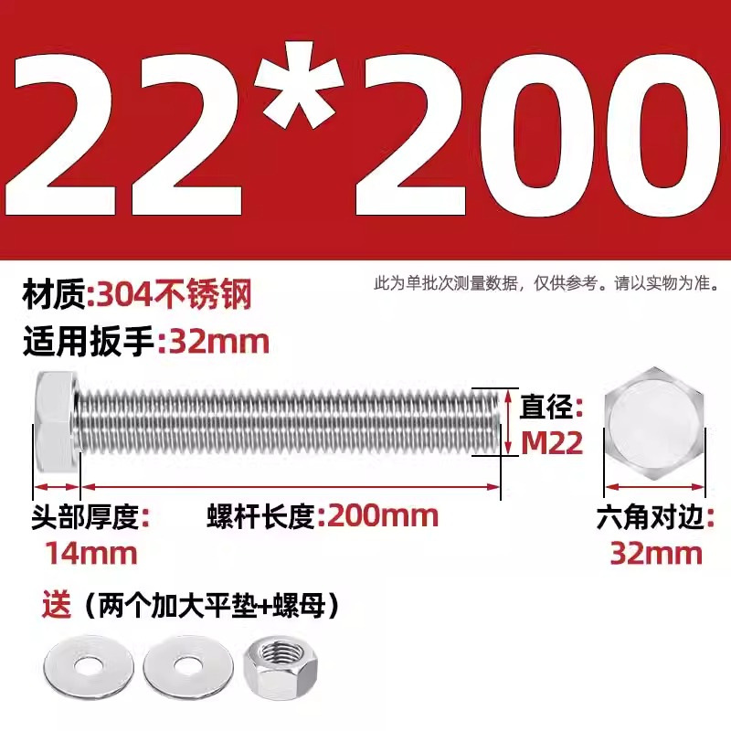 Болт Tianzhuo Hardware M22*200