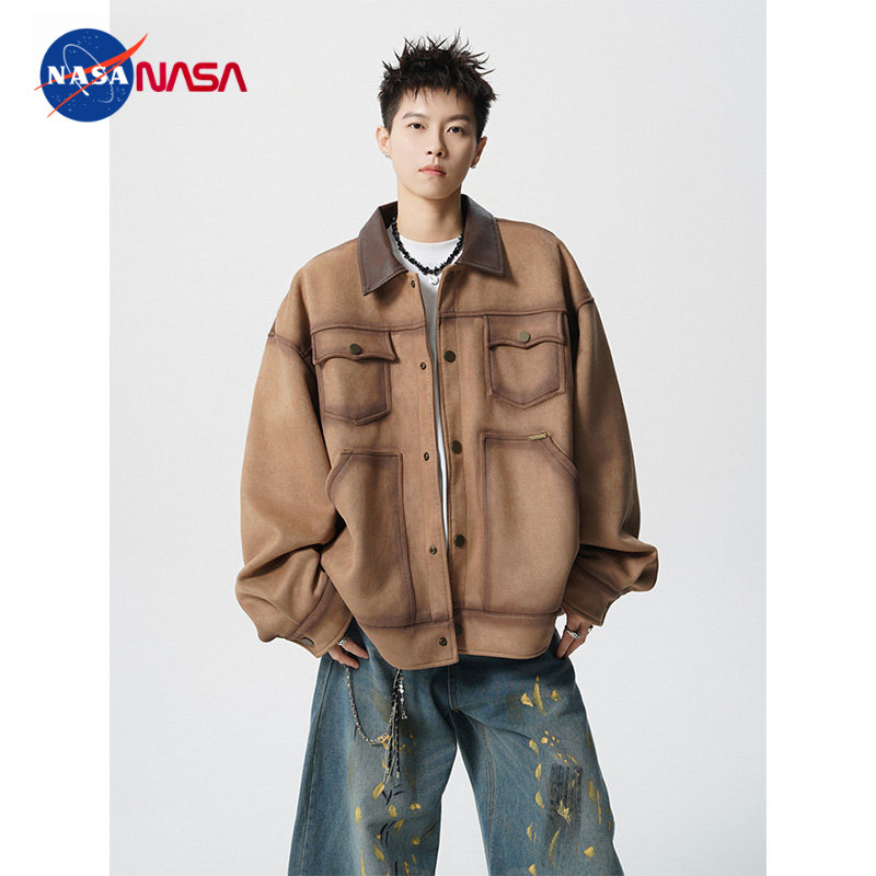 NASA American retro workwear jacket for men, new autumn model, high-end casual loose vintage-style outerwear NASA American retro workwear jacket for men, new autumn model, high-end casual loose vintage-style outerwear