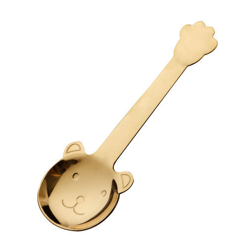 Stainless steel spoon cartoon student children soup spoon little bear creative tableware coffee stirrer dessert eating spoon wholesale