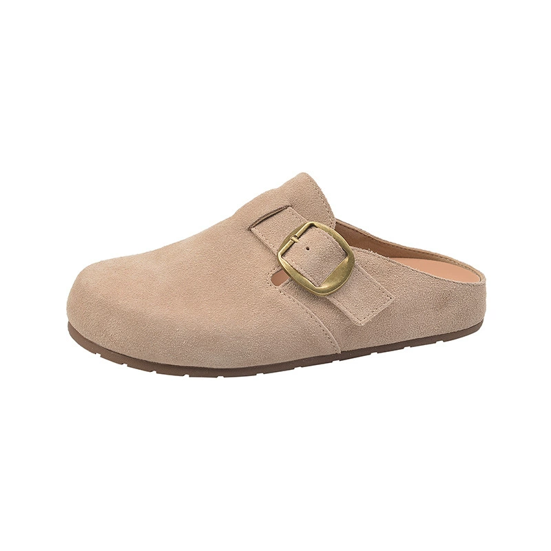 Женские простые ботинки Бракенштук (Birkenstock) для Баотоу?— нужно корректно перевести: 'Simple Baotou Birkenstock shoes for women 2025 spring new casual soft-soled lazy slippers retro single shoes'