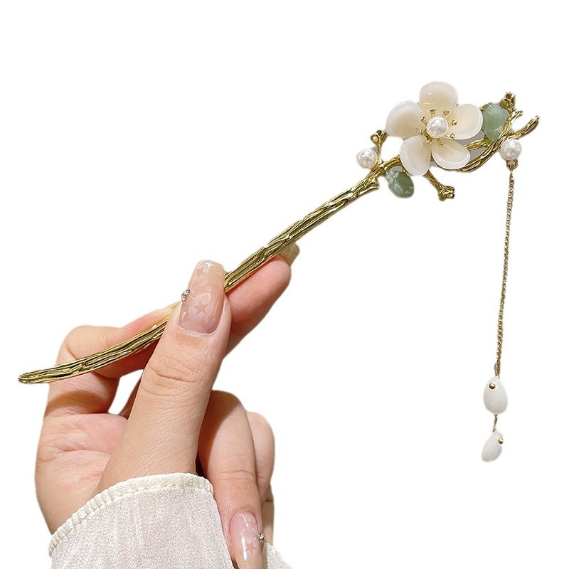 Pinzas de cabello de madera de madera negra chinesa Cheongsam nuevo estilo chino pinzas de cabello de mujer detrás del cerebro pinzas antiguo estilo moderno simple tocado