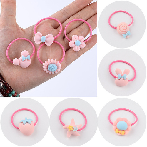 Children's flower rubber band for toddlers does not hurt hair. Baby hair band is elastic and good for tying hair. Girls' small hair tie.