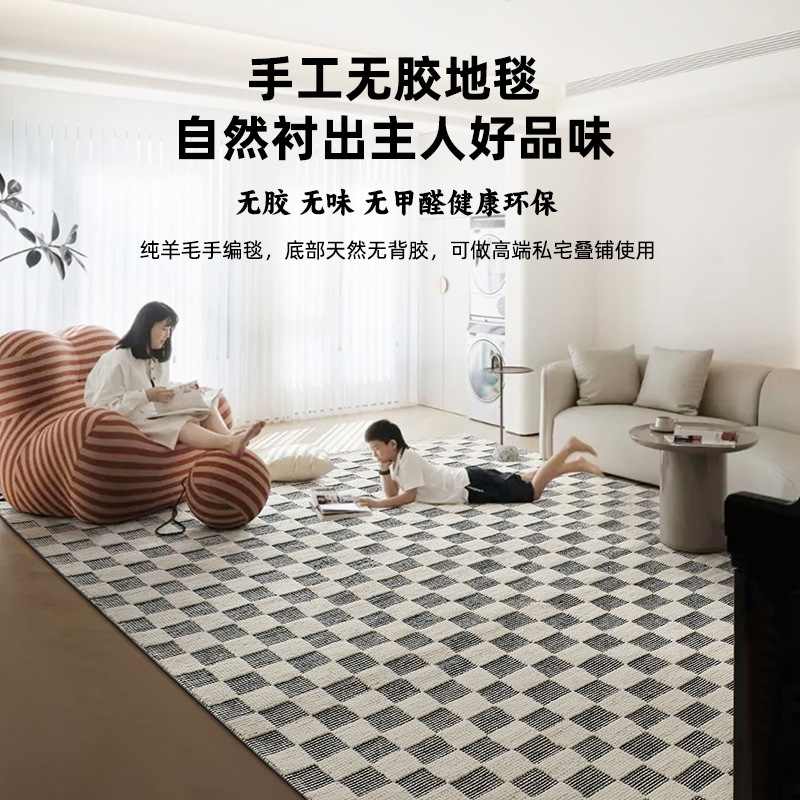 Fábrica de fuente alfombra de sala de estar de alta gama hecha a mano alfombra de cama doméstica alfombra de mesa de té alfombra sin pegamento al por mayor alfombra sucia