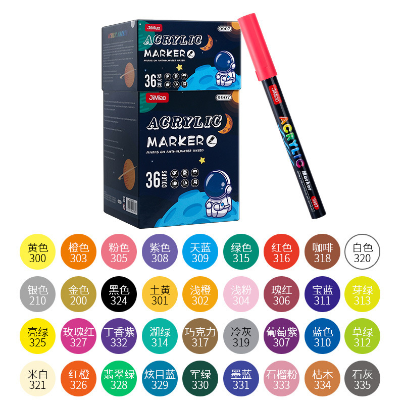 Lápiz de acrílico líquido directo transfronterizo puede plegar color lápiz de pintura impermeable para estudiantes de arte de pintura lápiz de acrílico de cabeza dura