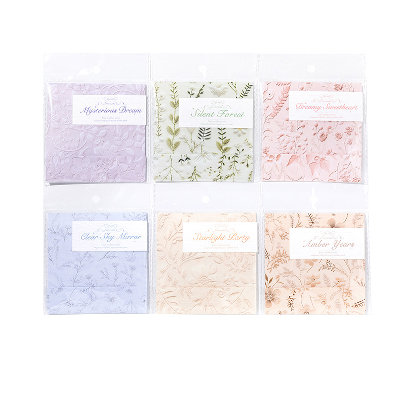 Mo Mo Sheng impresión de madera en relieve bolsa de pegatinas en relieve caja de correo de tiempo pintura sobre sello de contabilidad bolsa de pegatinas