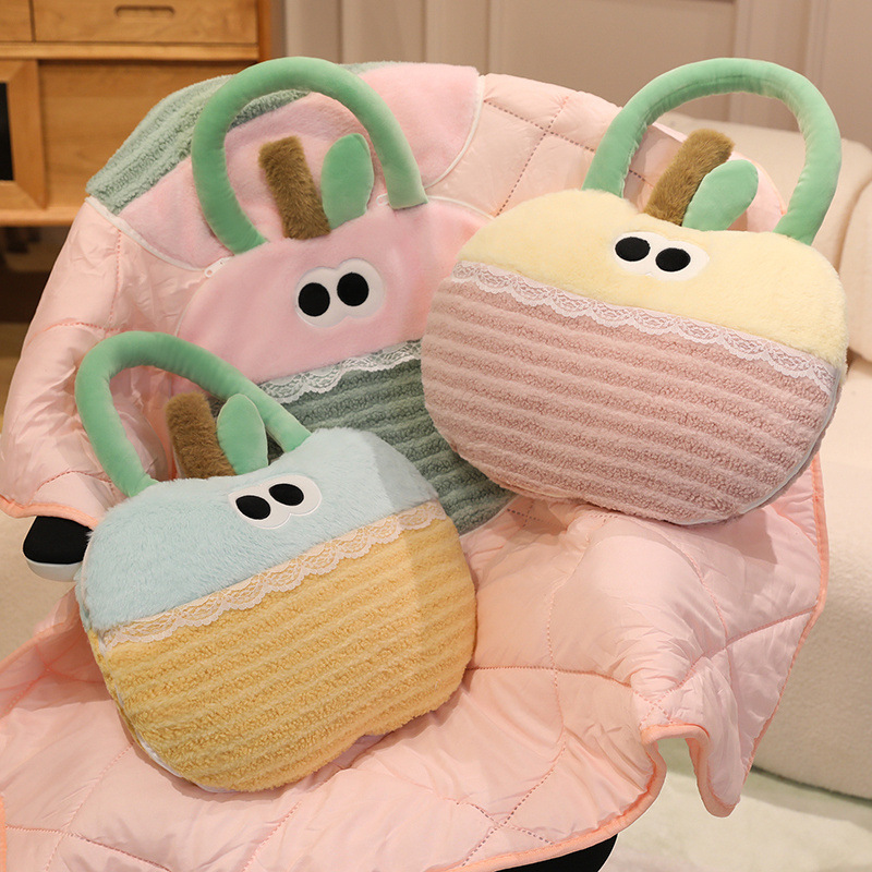 Pequeña manzana almohada portátil para niños, colcha trasera para coche, manta para dormir, artefacto de oficina de dopamina