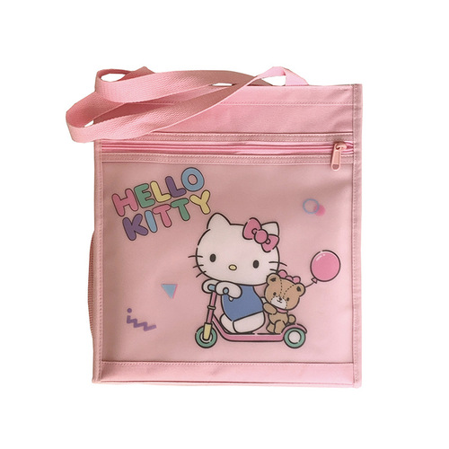 Sanrio Official Factory Wholesale Hello Kitty Tutoring Bag for Girls, Cute Cartoon Handbag for Children, Study Supplement Bag