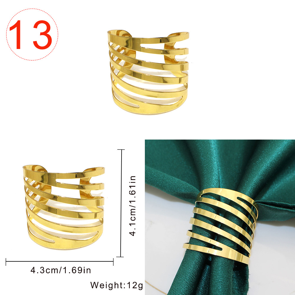 17g Weight Napkin ring Kitchen and drinking utensils 1 Piece Quantity Daily Occasion Metal Material Geometric Pattern Casual Style Casual Geometric Metal Napkin Ring 1 Piece 12