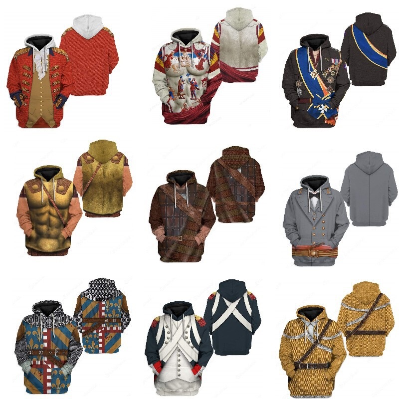 New Cross-Border Foreign Trade Products: Historical Figures Cos Merchandise, 3D Printed Loose Casual Sweatshirt, One-Piece Dropshipping