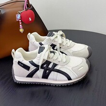 2025秋季厚底德训鞋女款新款时尚百搭休闲运动鞋透气网面拼接板鞋