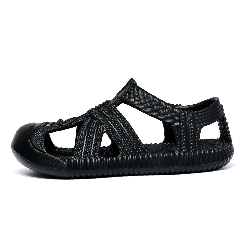 Nuevos zapatos de paja retro de verano para hombres con suela suave zapatos de playa transpirables y ligeros sandalias de caña casuales antideslizantes zapatos de hombre