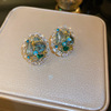 Zirconium, advanced fashionable earrings, high-quality style, light luxury style