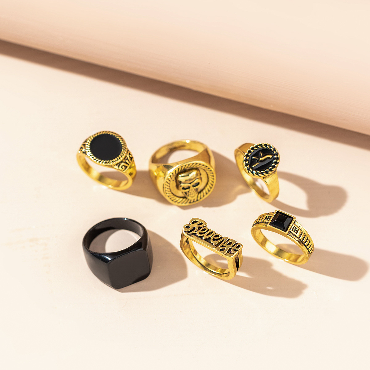 60g Weight Hip-Hop Letter Constellation Skull Alloy Plating Halloween Unisex Rings