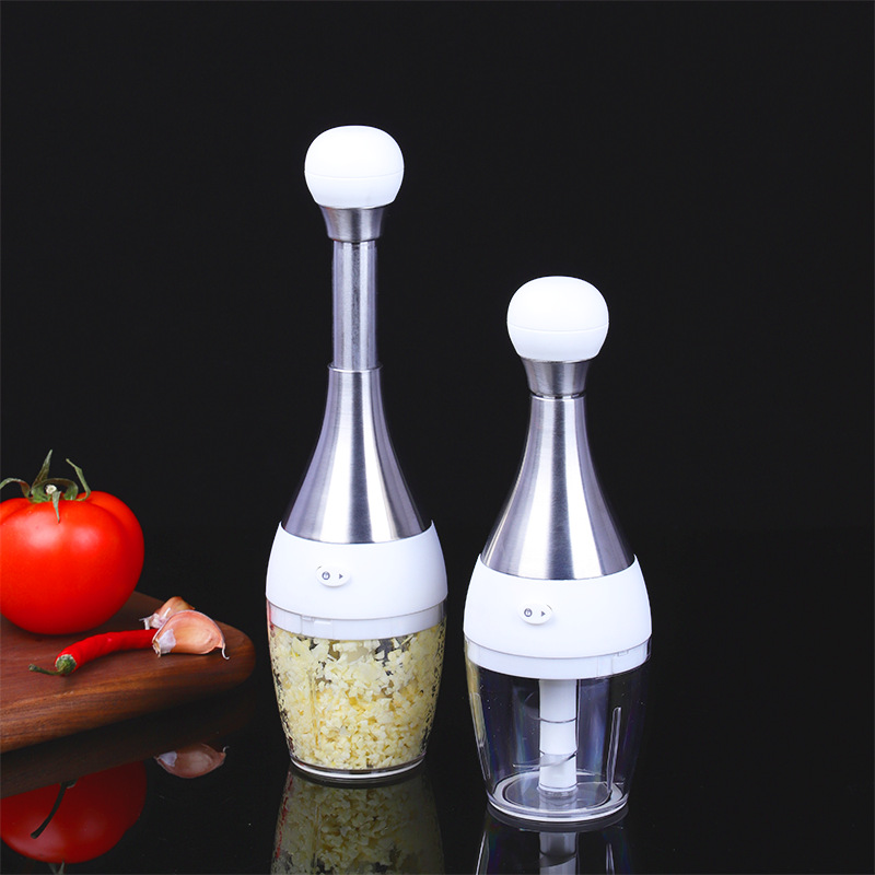 304不锈钢按压绞碎器家用餐厅快速切菜器捣蒜器儿童辅食绞肉器
