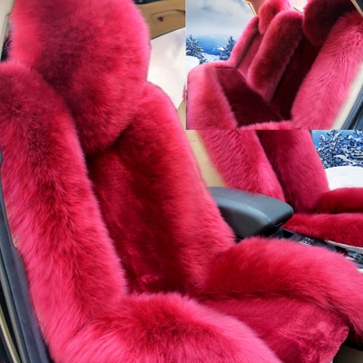 seat cushion plush seat cover pure: Universal seat cover - grand-ambition-in-wine-red-the-vehicle-has-five-seats
