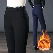 加绒直筒秋冬保暖高腰中老年时尚妈妈肥加大200斤休闲长女裤大码