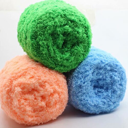 3 pcs coral fleece yarn towels half fleece yarn ball fluffy yarn hand-knitted DIY knitting needles scarf yarn wholesale