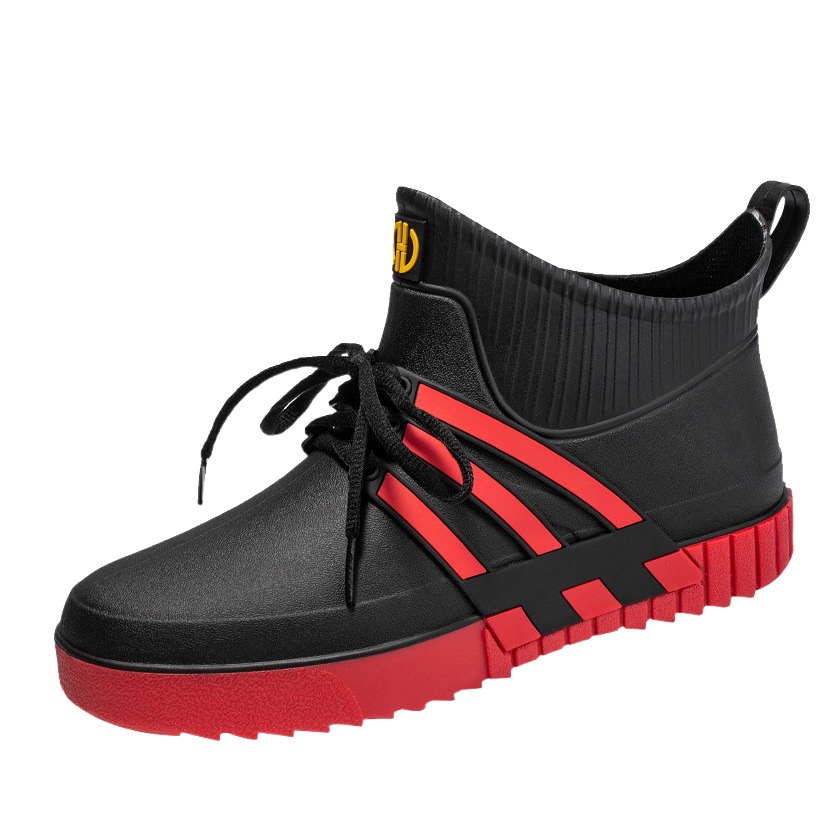 Nueva moda antideslizante impermeable Botas de lluvia de media pantorrilla Botas de lluvia engrosada de moda pesca cocina lavado de coches zapatos y botas de pegamento de plástico image 1