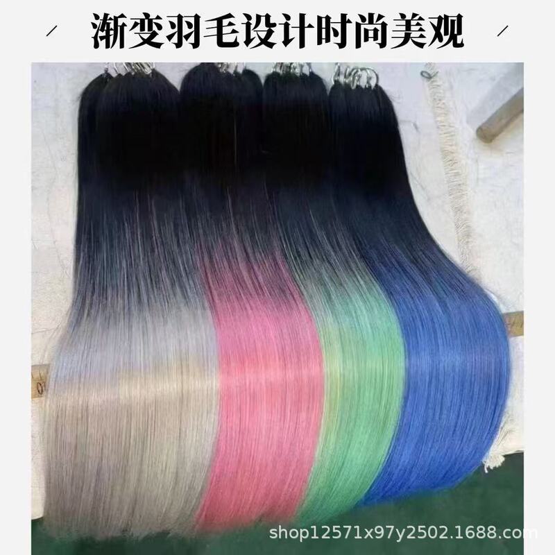 Paris Dyed Feather Hair Extensions, Third Generation Feather Hair Extensions, Real Hair Bundles, Internet Celebrity Hot Style Gradient Feather Hair Extensions Wholesale Paris Dyed Feather Hair Extensions, Third Generation Feather Hair Extensions, Real Hair Bundles, Internet Celebrity Hot Style Gradient Feather Hair Extensions Wholesale