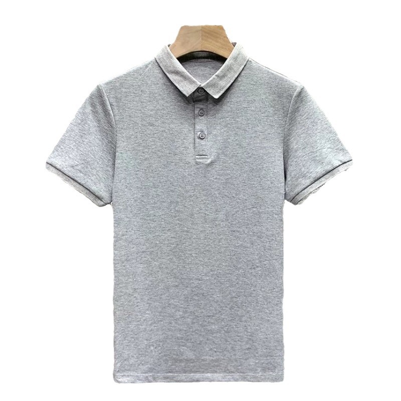 Marca de moda camisa de polo de verano Camiseta de manga corta ligero maduro negocio casual Delgado solapa camiseta de los hombres gris superior transfronteriza