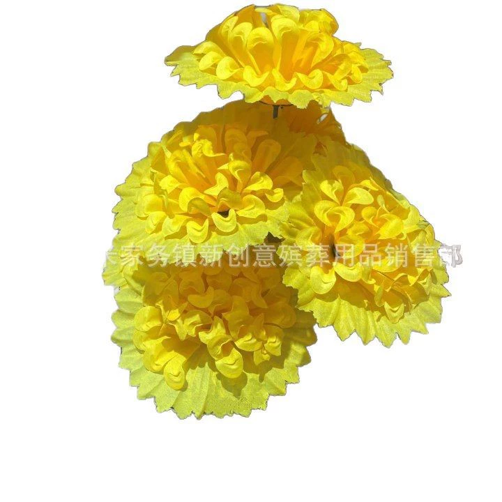 Funeral ritual replica flowers Qingming Festival tombstone 5-head sunflower chrysanthemum ball chrysanthemum bouquet wholesale