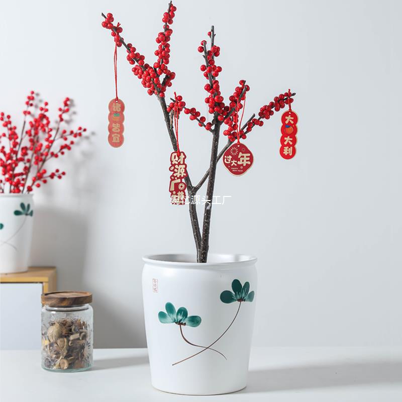 Ceramic extra large white big flowerpot for home use