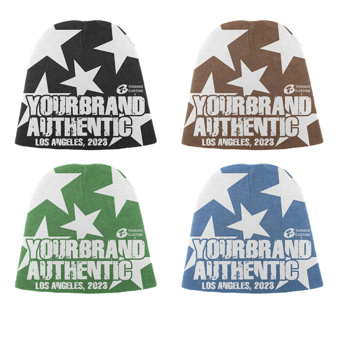Sombreras de punto personalizadas transfronterizas de venta caliente de marcas de invierno de moda europea y americana bordadas sombreros de punto de moda para adultos